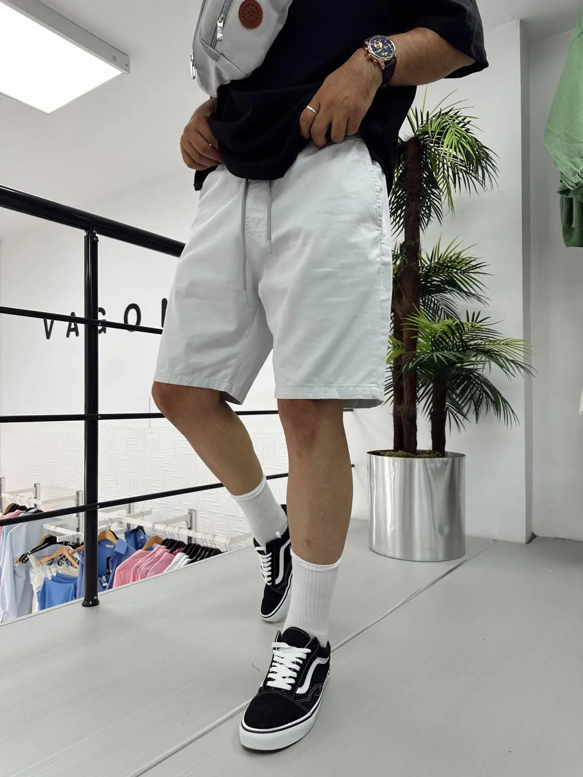 Gabardin Beyaz Şort