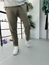 Bel Büzgülü Keten Pantolon