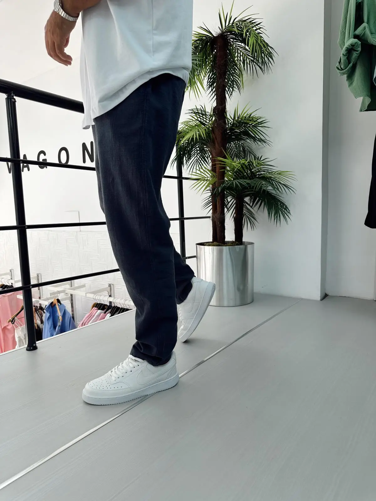 Bel Büzgülü Keten Pantolon