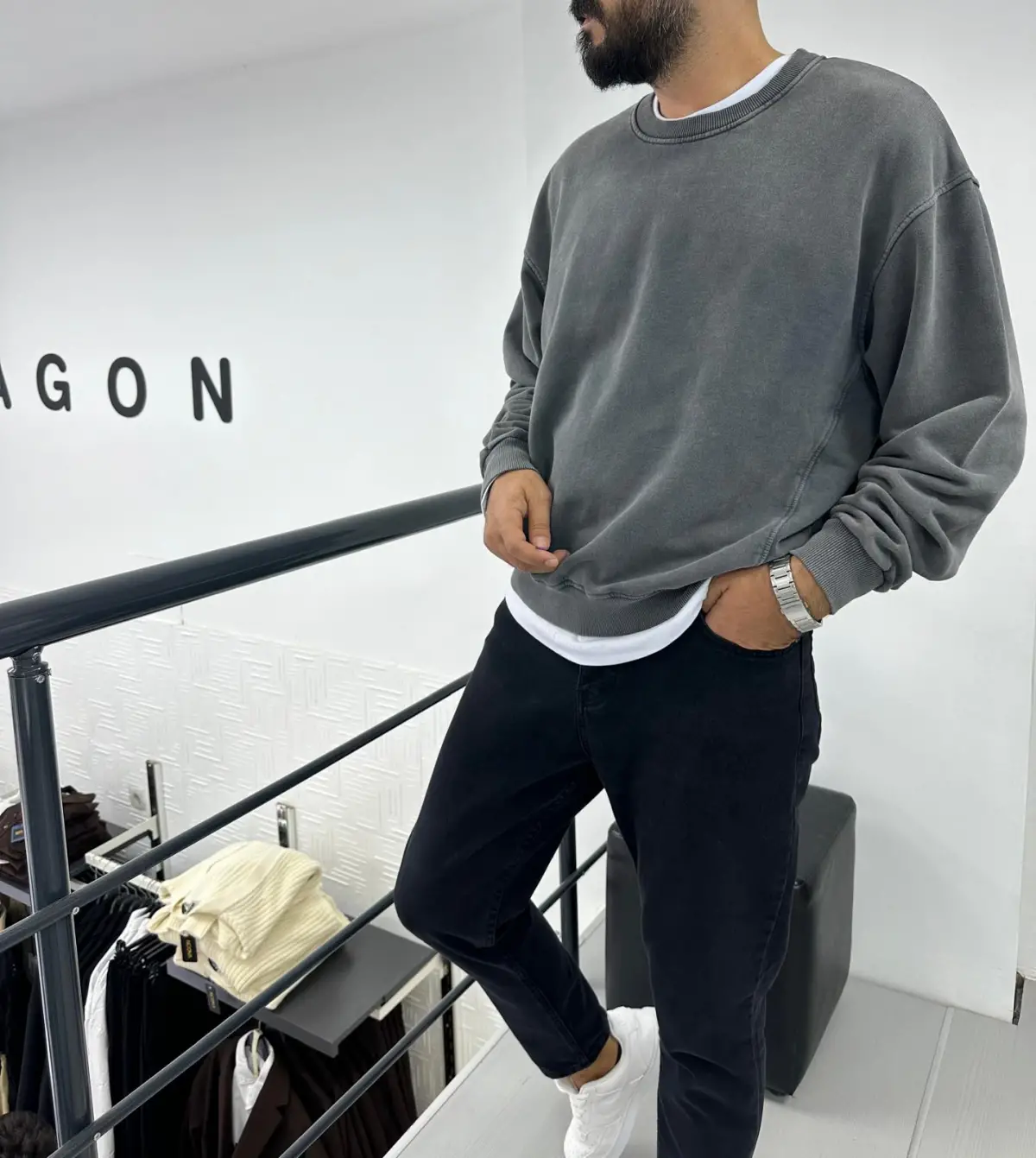 Crop Yıkamalı Sweat