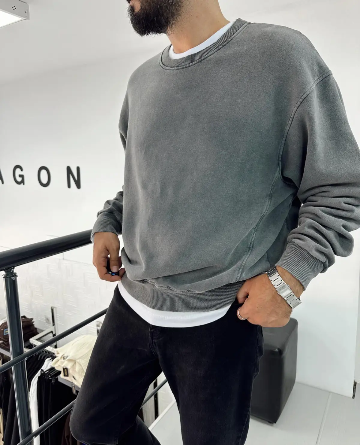 Crop Yıkamalı Sweat