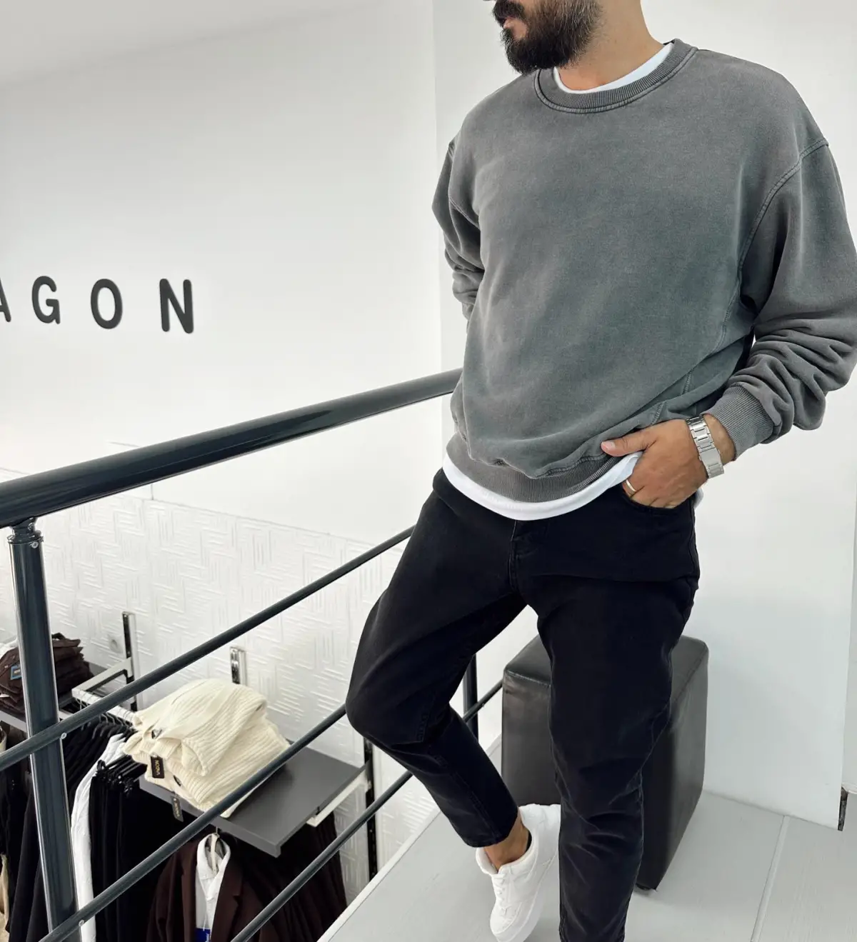 Crop Yıkamalı Sweat