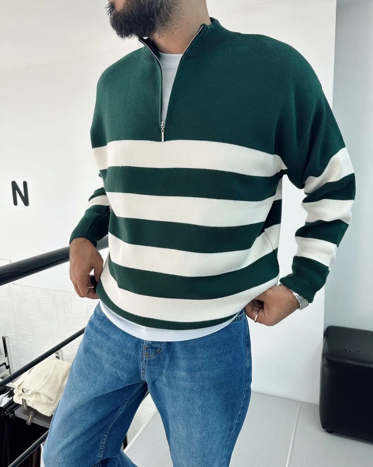 Triko Çizgili Kazak