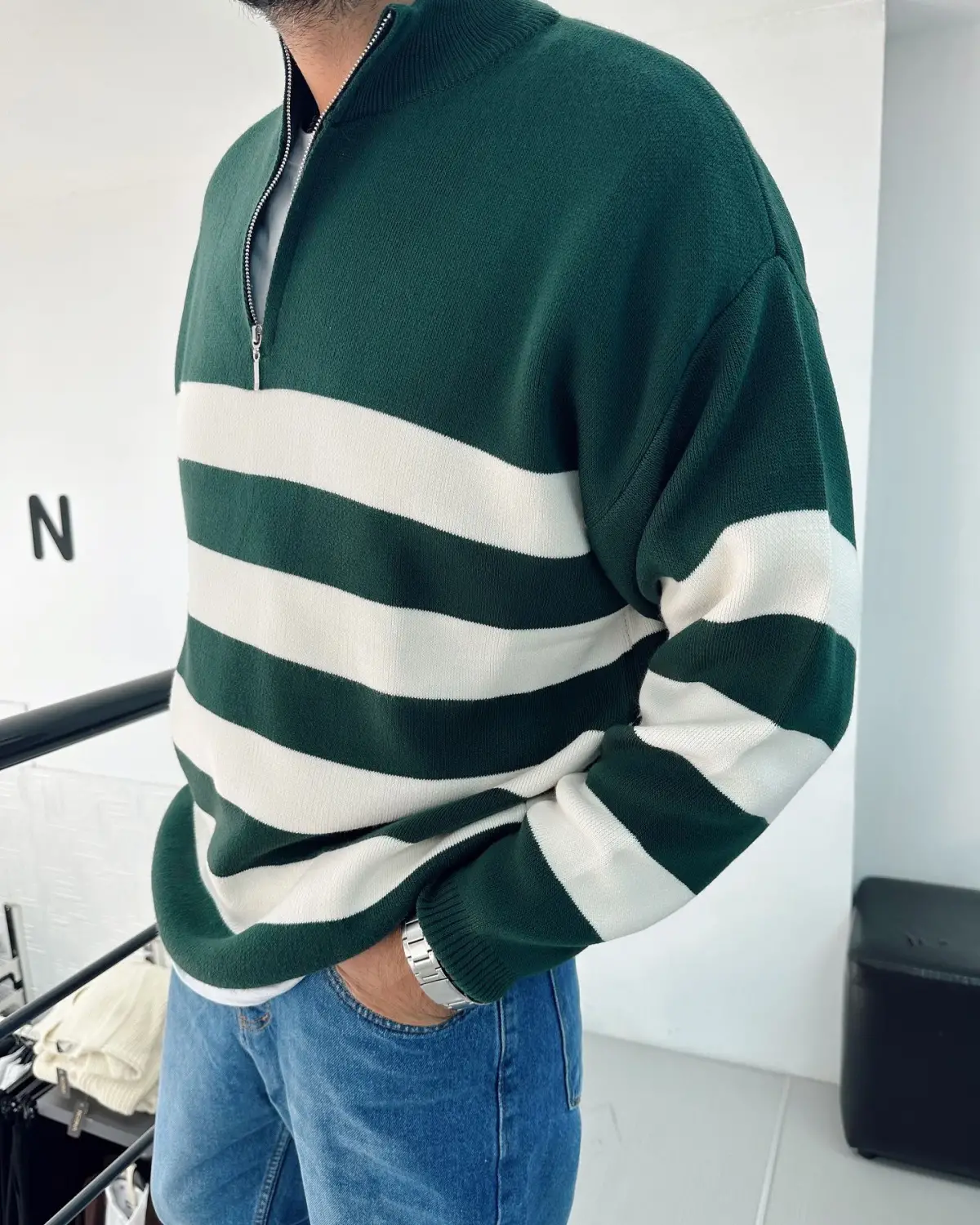 Triko Çizgili Kazak