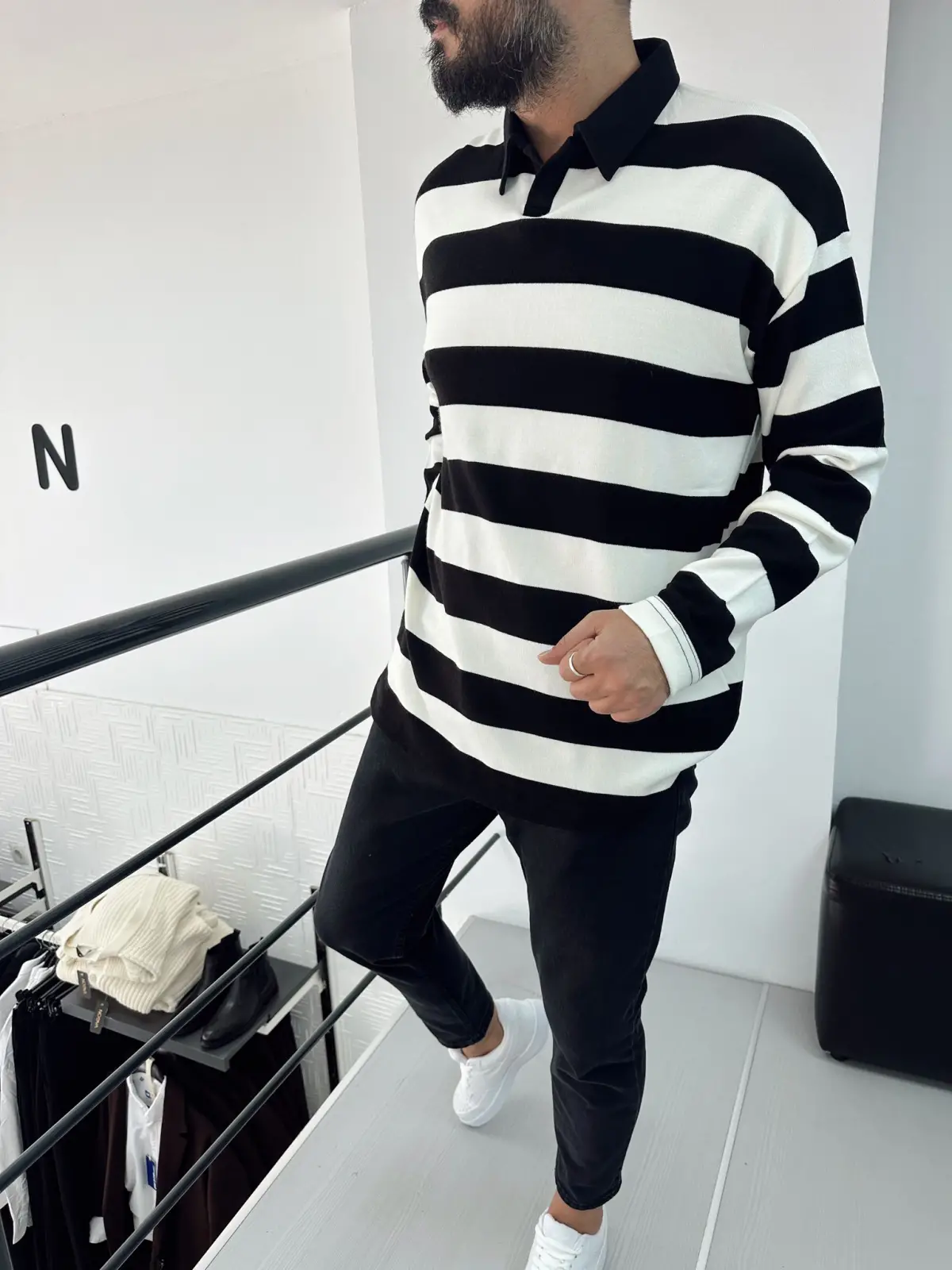 Çizgili Triko Kazak