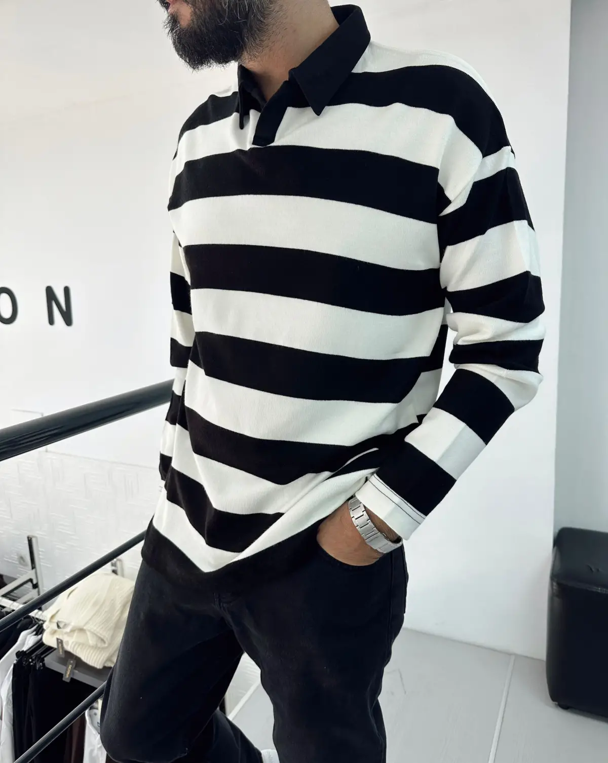 Çizgili Triko Kazak