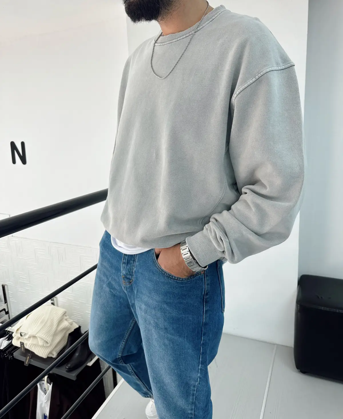 Yıkamalı Oversize Sweatshirt