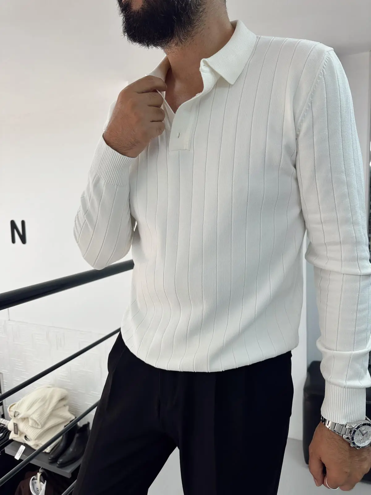 Fitilli Yakalı Sweat