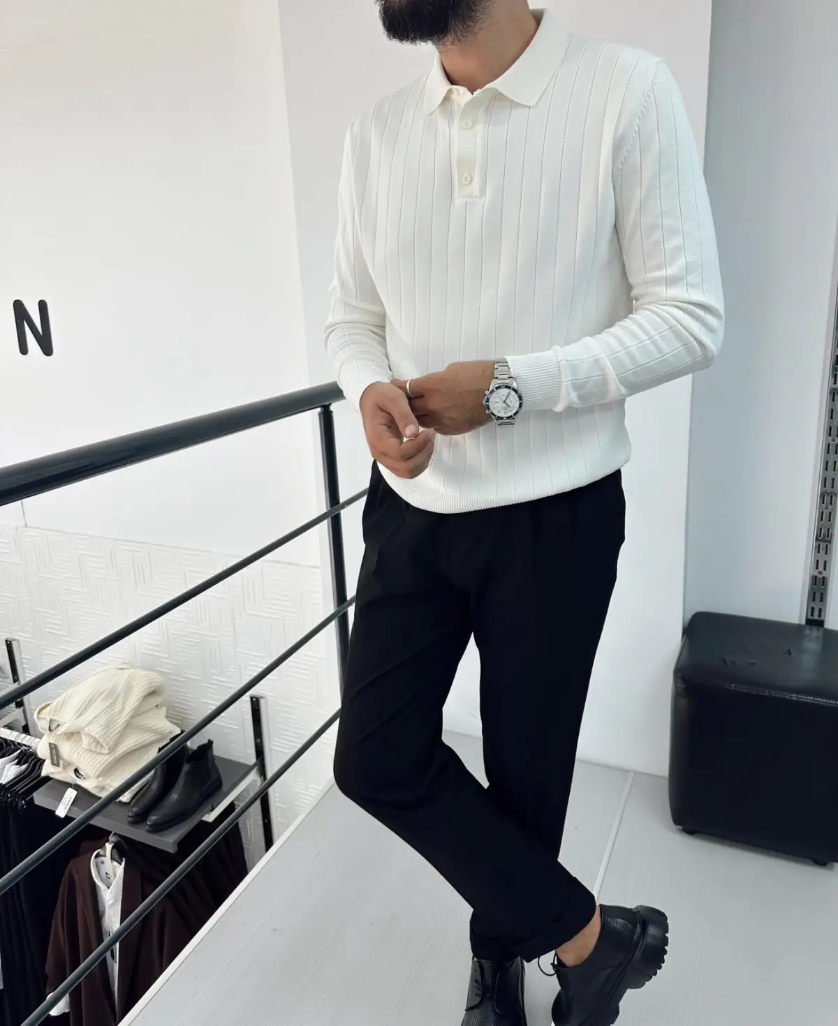 Fitilli Yakalı Sweat