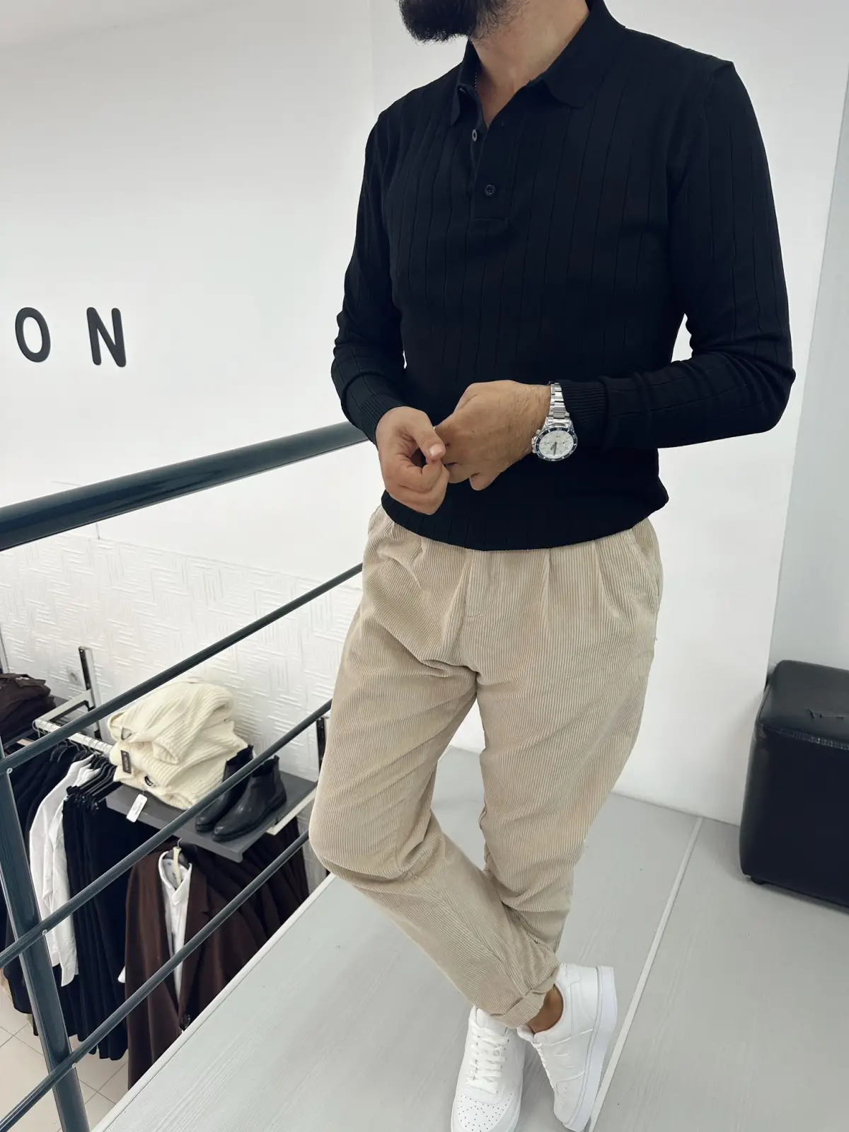 Fitilli Yakalı Sweat