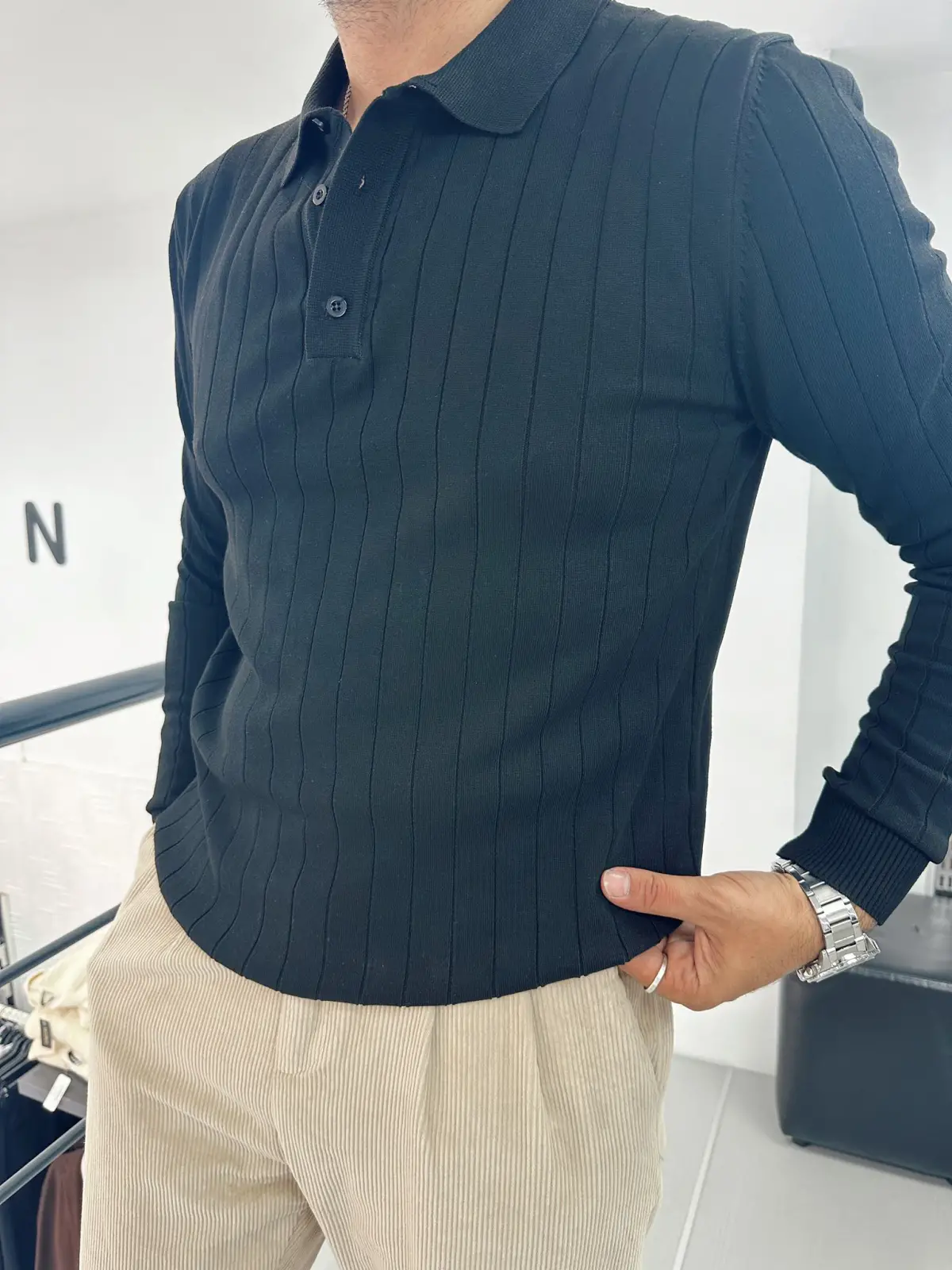 Fitilli Yakalı Sweat