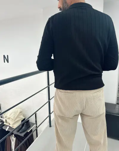 Fitilli Yakalı Sweat