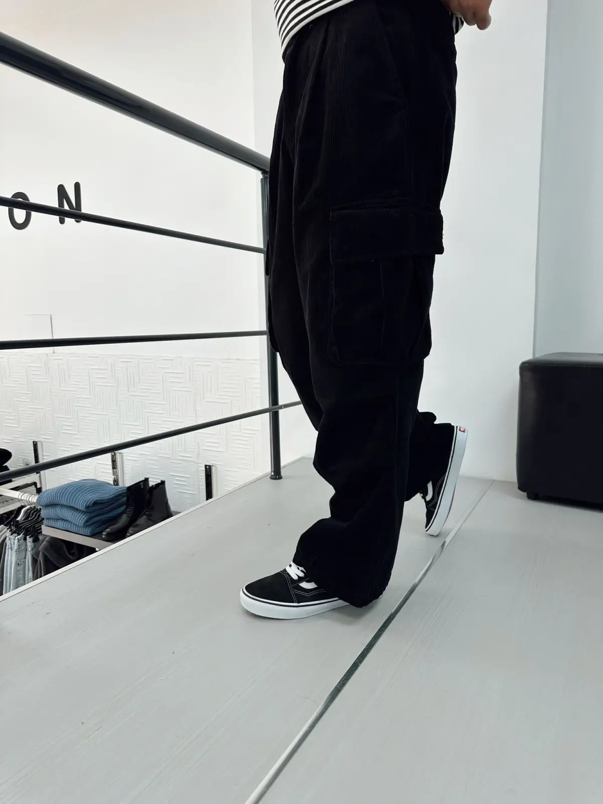 Kargo Cep Kadife Baggy Pantolon