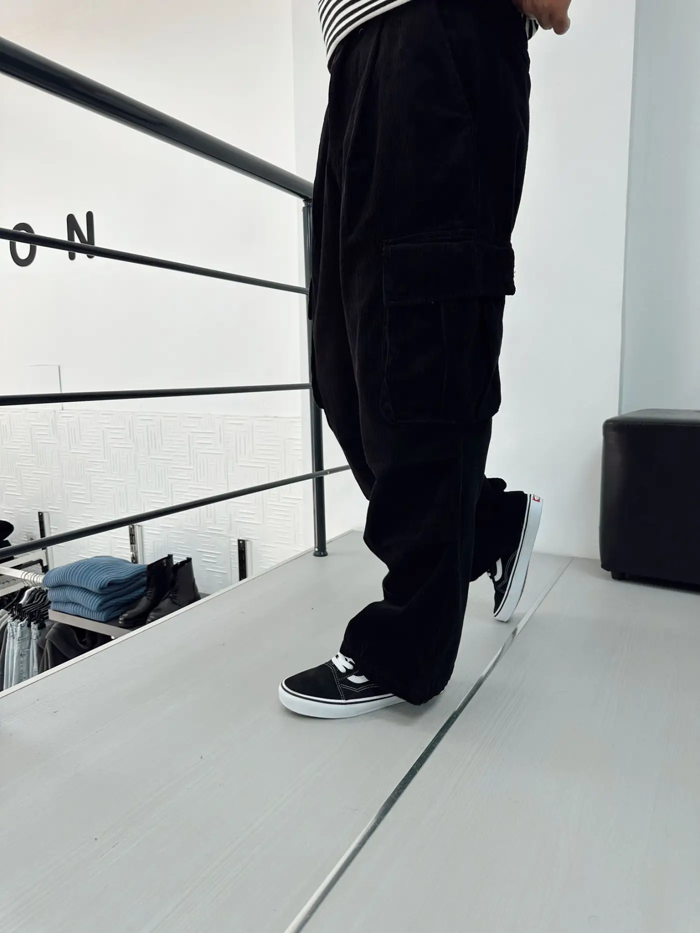 Kargo Cep Kadife Baggy Pantolon