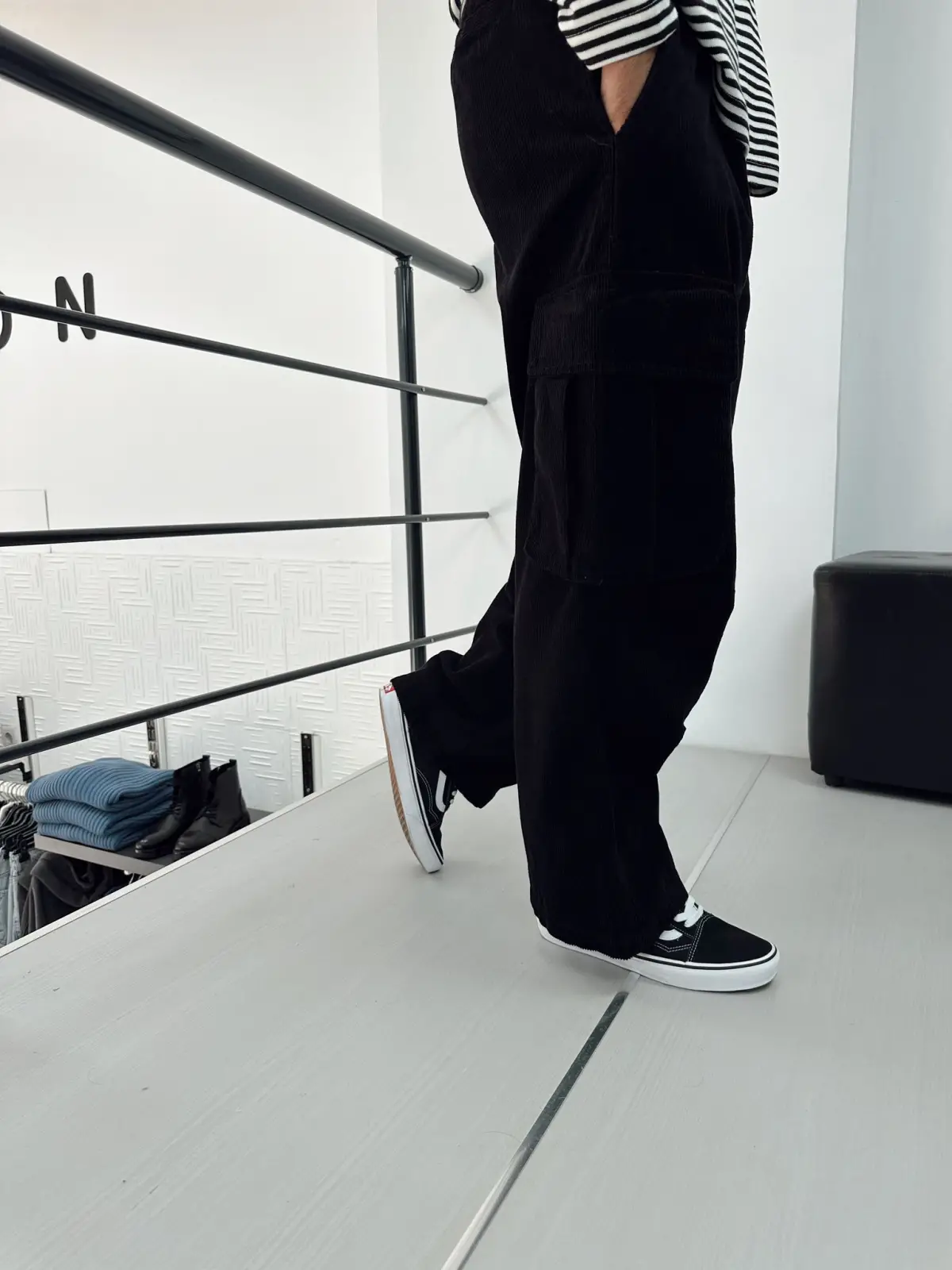 Kargo Cep Kadife Baggy Pantolon