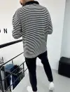 Yakalı Çizgili Sweat