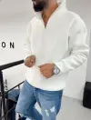 Yaka Fermuar Şardonlu Sweat
