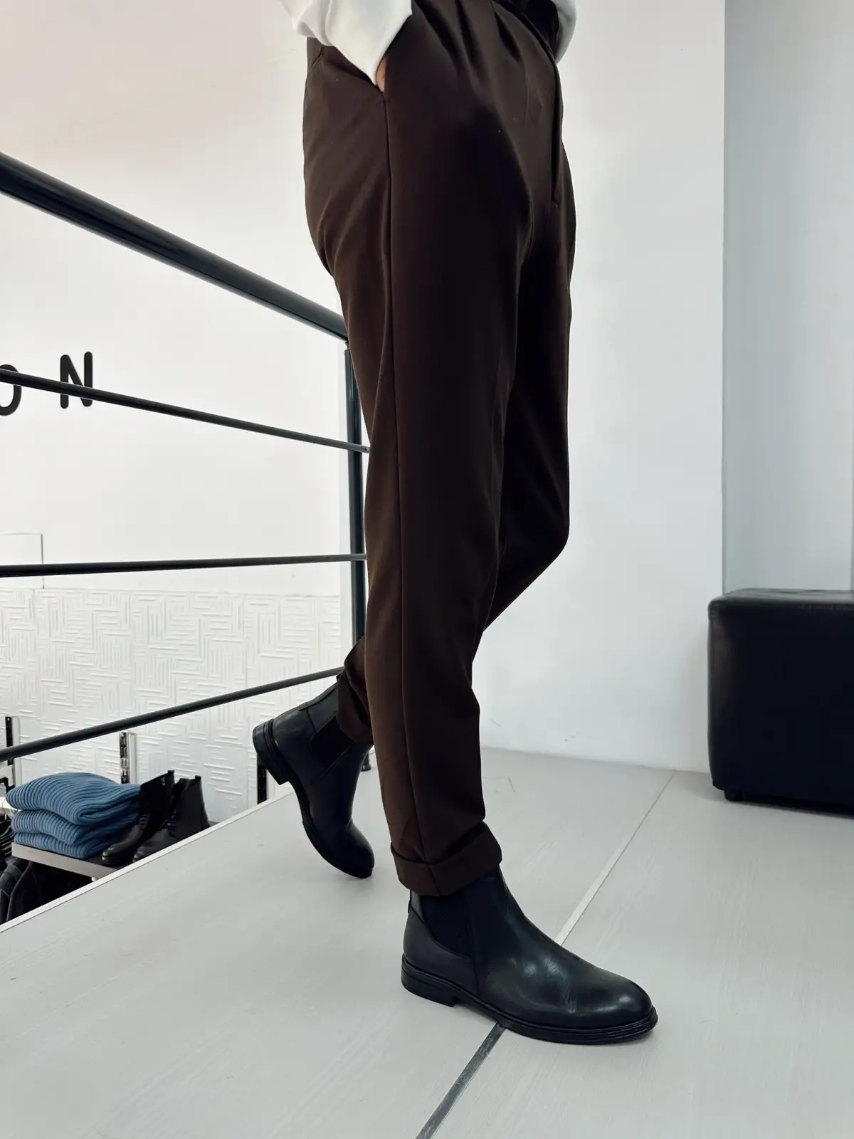 Tokalı Duble Paça Kumaş Pantolon