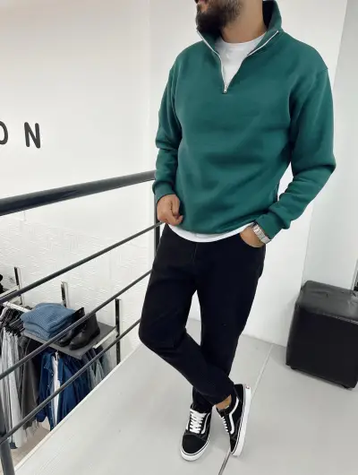 Yaka Fermuar Sweat