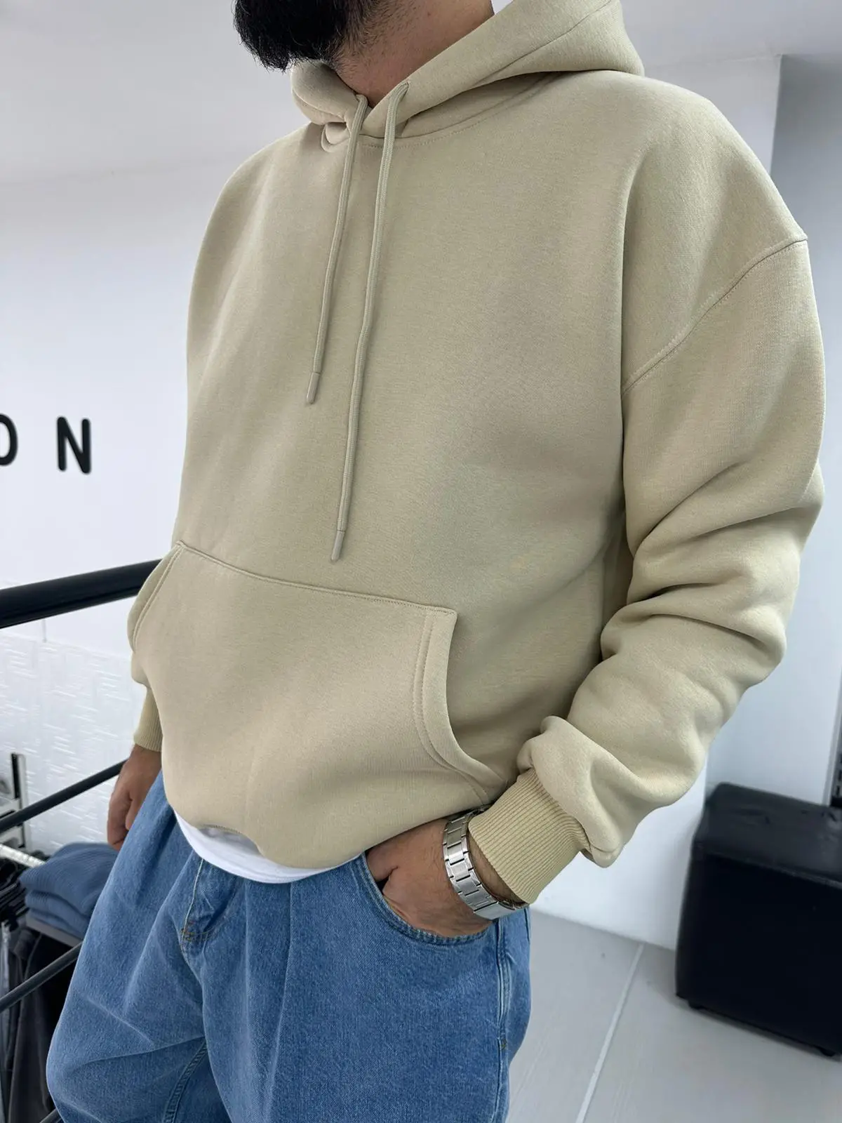 Kapşonlu Şardonlu Sweat