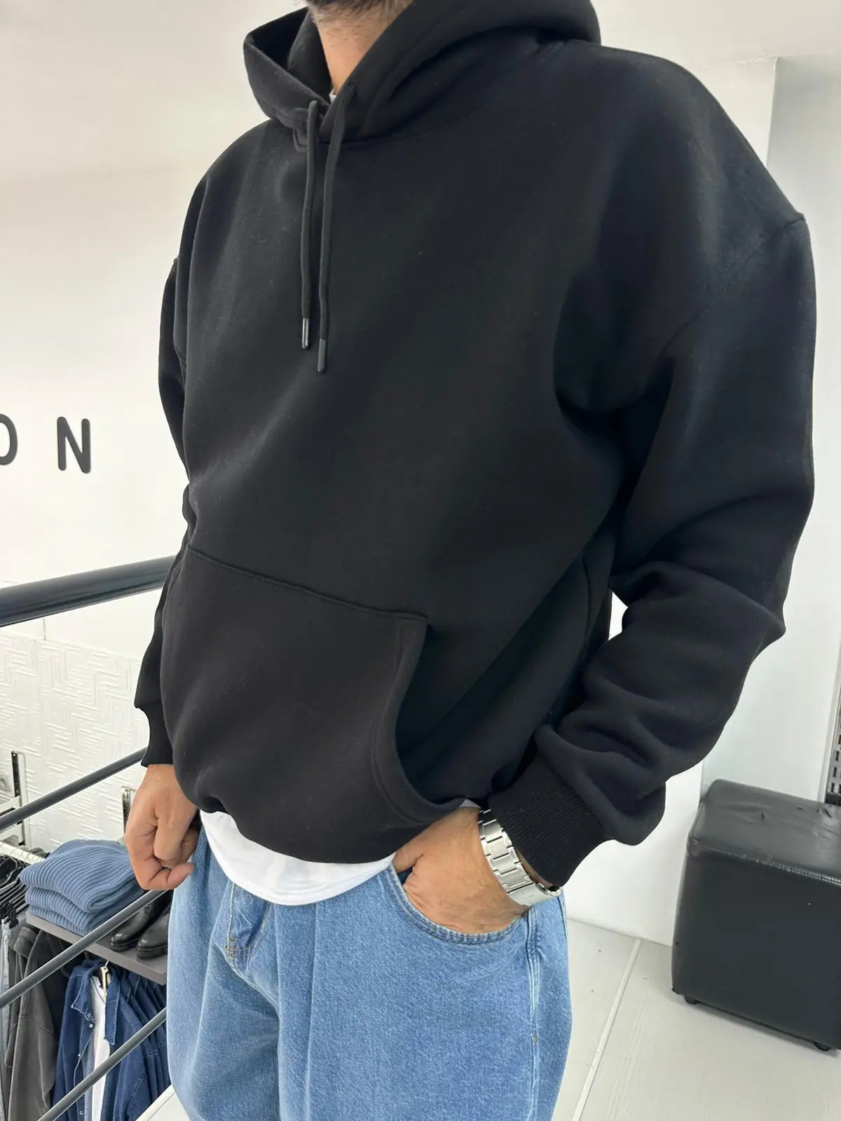 Kapşonlu Şardonlu Sweat