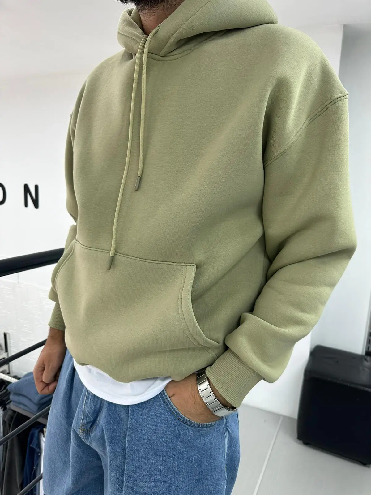 Kapşonlu Şardonlu Sweat