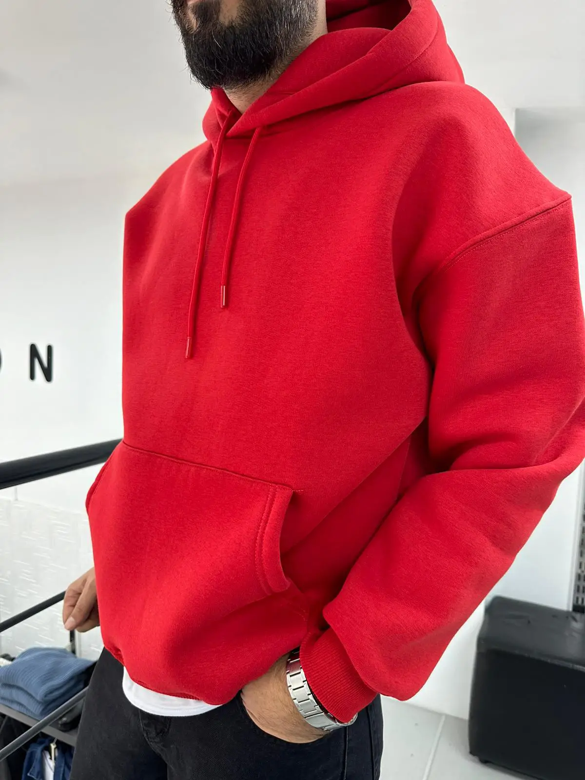 Kapşonlu Şardonlu Sweat