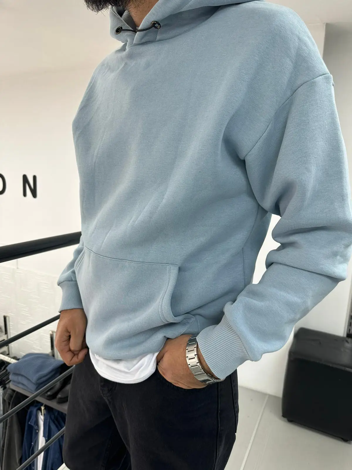 Kapşonlu Şardonlu Sweat