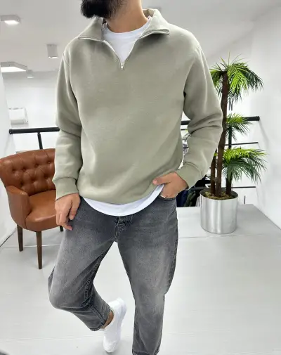 Yaka Fermuar Sweat