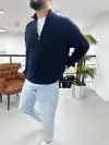 Yaka Fermuar Triko Kazak