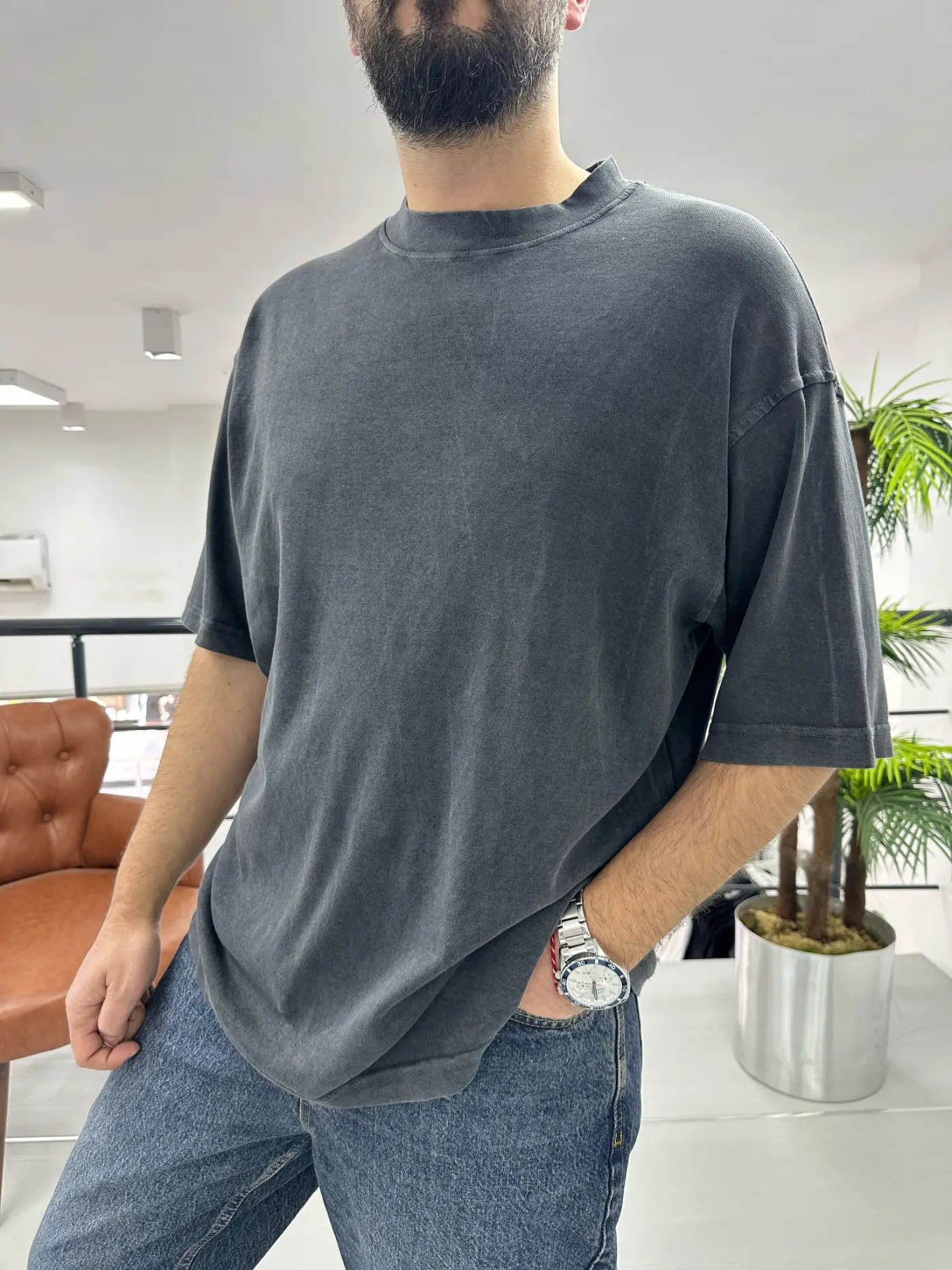 Oversize Yıkamalı T-Shirt