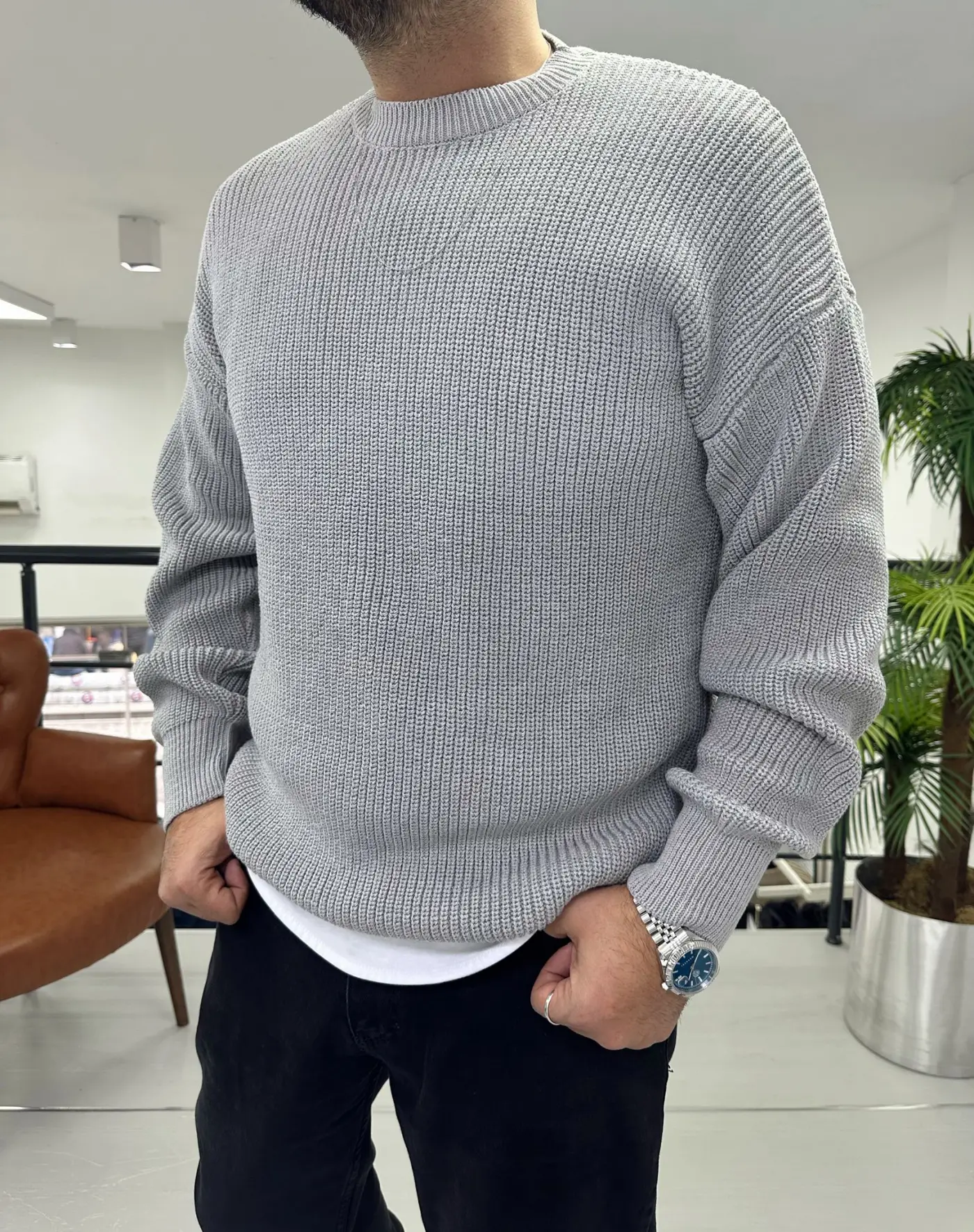 Yıkamalı Örme Kazak