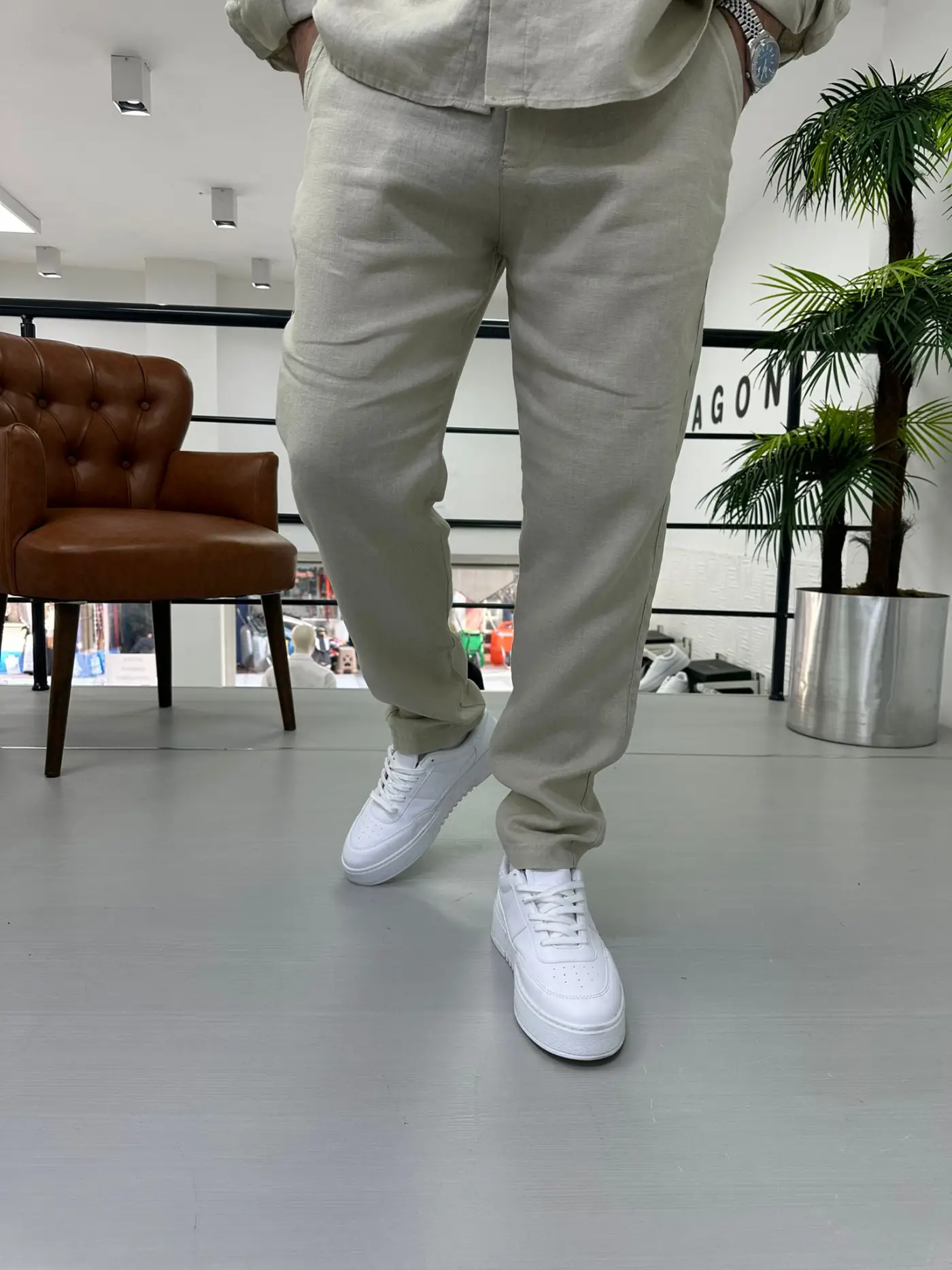 Hakiki Keten Pantolon