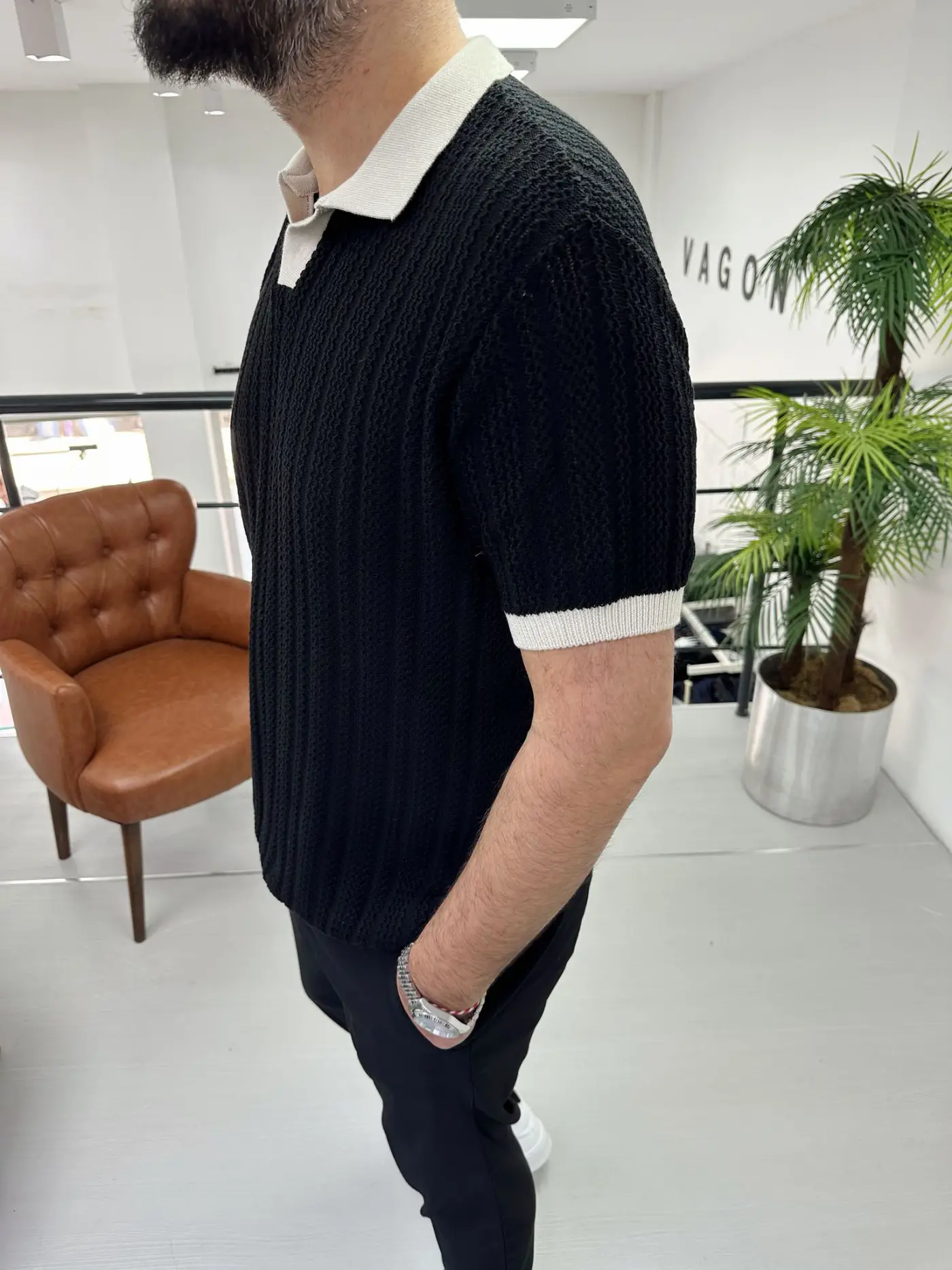 Çift Renk Yakalı Tişört